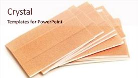  Presentation with bandages - PPT layouts featuring wound care - some adhesive bandages background and a sky blue colored foreground