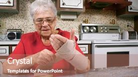  Presentation with wound care - Audience pleasing presentation design consisting of wound care - treating her arm backdrop and a coral colored foreground