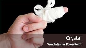  Presentation with injury - Amazing PPT layouts having wound care - white medicine bandage on human backdrop and a tawny brown colored foreground