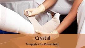  Presentation with wound - Slide set having wound care by a nurse background and a coral colored foreground