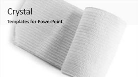  Presentation with roll - PPT theme having wound dressings - medical bandage roll isolated background and a light gray colored foreground