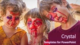  Presentation with zombie - Presentation design featuring wound dressings - three young kids - boy background and a  colored foreground