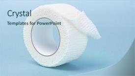  Presentation with medical - Colorful theme enhanced with wound dressings - white elastic medical bandage backdrop and a sky blue colored foreground