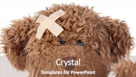  Presentation with teddy bear - Presentation having teddy bear with plaster background and a tawny brown colored foreground