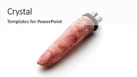  Presentation with human - Beautiful presentation theme featuring wound infection - artificial human bloody finger backdrop and a white colored foreground