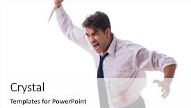  Presentation with wounded - Amazing presentation design having wounded businessman with blood stains backdrop and a white colored foreground