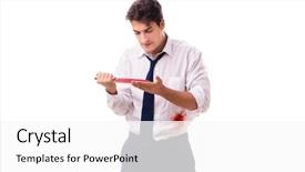  Presentation with wounded - Presentation theme consisting of wounded businessman with blood stains background and a white colored foreground
