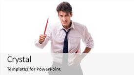  Presentation with wounded - Theme having wounded businessman with blood stains background and a white colored foreground