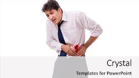  Presentation with wounded - Cool new theme with wounded businessman with blood stains backdrop and a white colored foreground