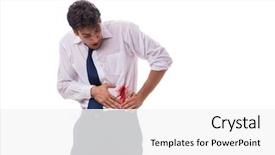  Presentation with wounded - Amazing PPT theme having wounded businessman with blood stains backdrop and a white colored foreground