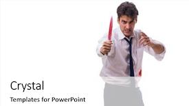  Presentation with wounded - PPT theme with wounded businessman with blood stains background and a white colored foreground