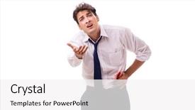  Presentation with wounded - Beautiful slide set featuring wounded businessman with blood stains backdrop and a white colored foreground