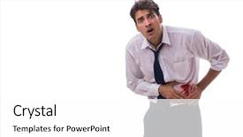  Presentation with wounded - Colorful theme enhanced with wounded businessman with blood stains backdrop and a white colored foreground