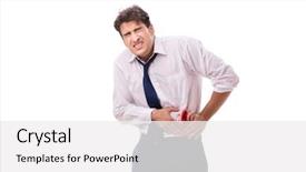  Presentation with wound - Slide set featuring wounded businessman with blood stains background and a white colored foreground