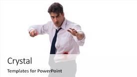  Presentation with wounded - Slide deck consisting of wounded businessman with blood stains background and a white colored foreground