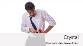  Presentation with wounded - PPT layouts consisting of wounded businessman with blood stains background and a white colored foreground