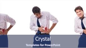  Presentation with wounded - Cool new slides with wounded businessman with blood stains backdrop and a ocean colored foreground