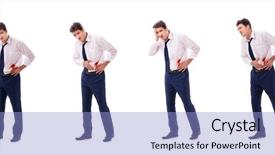  Presentation with wounded - Presentation theme consisting of wounded businessman with blood stains background and a light blue colored foreground