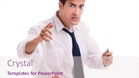  Presentation with wounded - Colorful presentation design enhanced with wounded businessman with blood stains isolated on white backgrou backdrop and a lemonade colored foreground