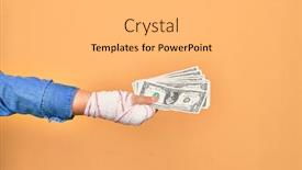  Presentation with wounded - Amazing PPT theme having wounded-hand-of-caucasian-young backdrop and a light gray colored foreground