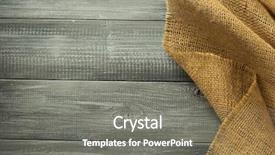  Presentation with woven - Slide deck having woven bags - burlap hessian sacking on wooden background and a gray colored foreground