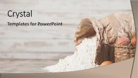  Presentation with woven - Amazing slide deck having woven bags - eggs flour and milk backdrop and a light gray colored foreground