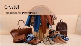  Presentation with leather shoes - Beautiful presentation featuring woven bags - full of jeans pile backdrop and a lemonade colored foreground