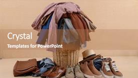  Presentation with leather bag - Amazing slide deck having woven bags - full of jeans pile backdrop and a coral colored foreground