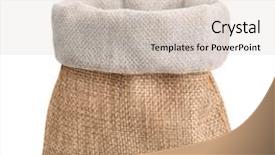  Presentation with bag - Amazing slide deck having woven bags - small burlap bag isolated backdrop and a soft green colored foreground