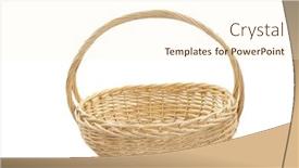  Presentation with easter basket - Slide set consisting of woven-basket-for-easter background and a cream colored foreground