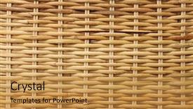  Presentation with woven - Theme consisting of woven rattan texture background background and a gold colored foreground