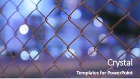  Presentation with chain link fence - Slide deck consisting of woven wire fence with blur background and a ocean colored foreground