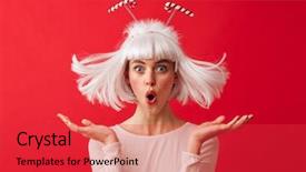  Presentation with wow - Slide set featuring wow - image of an excited young background and a red colored foreground