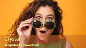  Presentation with wow - Slide deck with wow - image of shocked young lady background and a red colored foreground