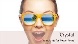  Presentation with teenage girl - PPT layouts featuring wow - picture of happy screaming teenage background and a lemonade colored foreground