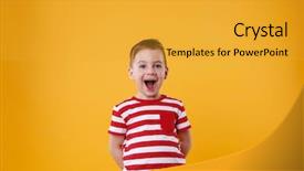  Presentation with special education cute kid - Beautiful presentation theme featuring wow - portrait of a surprised cute backdrop and a gold colored foreground