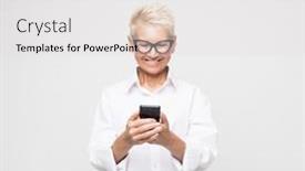  Presentation with wow - Presentation design having wow-phone-conversation-surprised-aged background and a light gray colored foreground