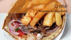  Presentation with onion - Slide set consisting of wrap or pitta gyros incorporating background and a gold colored foreground