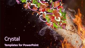  Presentation with sandwich - Slide set consisting of wrap up - close-up of kebab sandwich background and a wine colored foreground