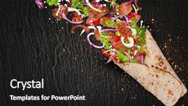  Presentation with freeze - PPT layouts enhanced with wrap up - close-up of kebab sandwich background and a dark gray colored foreground