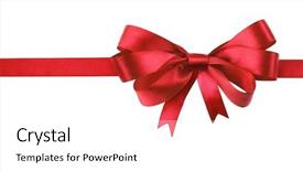  Presentation with red bow - Colorful PPT layouts enhanced with wrap up - red bow isolated on white backdrop and a white colored foreground