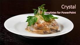  Presentation with mushroom - Colorful theme enhanced with wrapped at rice paper packet backdrop and a  colored foreground