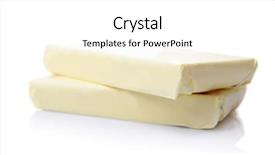  Presentation with butter - Amazing slide deck having pack margarine - wrapped butter sticks isolated backdrop and a white colored foreground