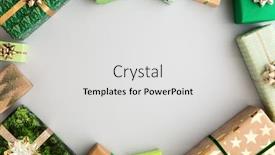  Presentation with gifts - Colorful PPT theme enhanced with wrapped-christmas-gifts-forming backdrop and a white colored foreground
