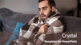  Presentation with photo of armed men - Presentation design featuring wrapped in blanket having temperature background and a tawny brown colored foreground