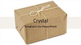  Presentation with brown paper history - Beautiful PPT theme featuring wrapped in brown packing paper backdrop and a coral colored foreground