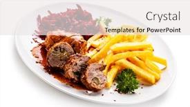  Presentation with beetroot - Beautiful PPT theme featuring wrapped-pork-with-french-fries backdrop and a white colored foreground