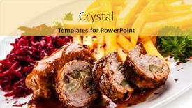  Presentation with beetroot - Theme featuring wrapped-pork-with-french-fries background and a yellow colored foreground