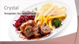 Presentation with beetroot - Cool new PPT theme with wrapped-pork-with-french-fries backdrop and a white colored foreground