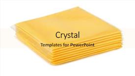  Presentation with white cheese - PPT theme having wrapped processed sliced cheese isolated background and a yellow colored foreground